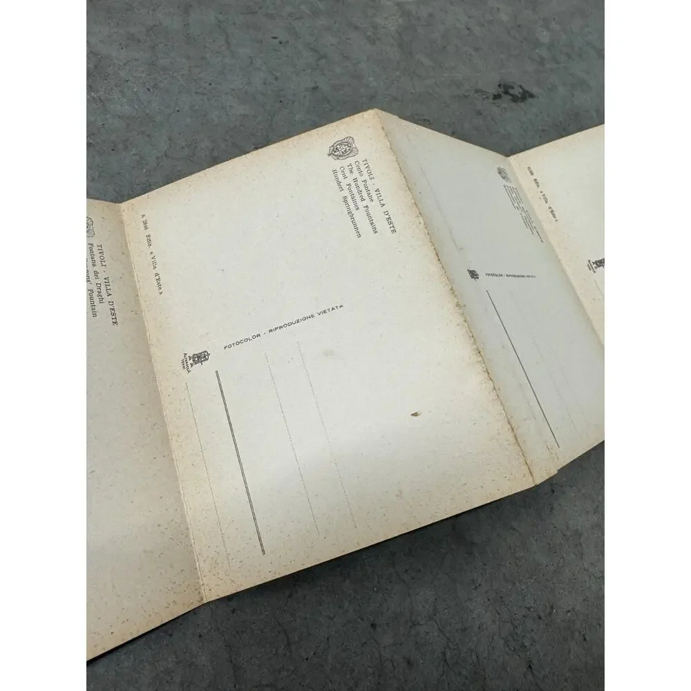 Viintage TIVOLI ITALY POSTCARD BOOK 10 blank cards